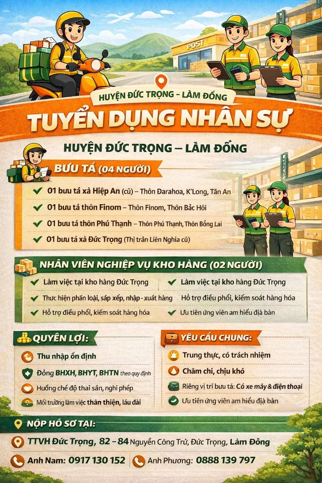 CƠ HỘI LÀM VIỆC DOANH NGHIỆP NHÀ NƯỚC, ỔN ĐỊNH DÀI LÂU.
