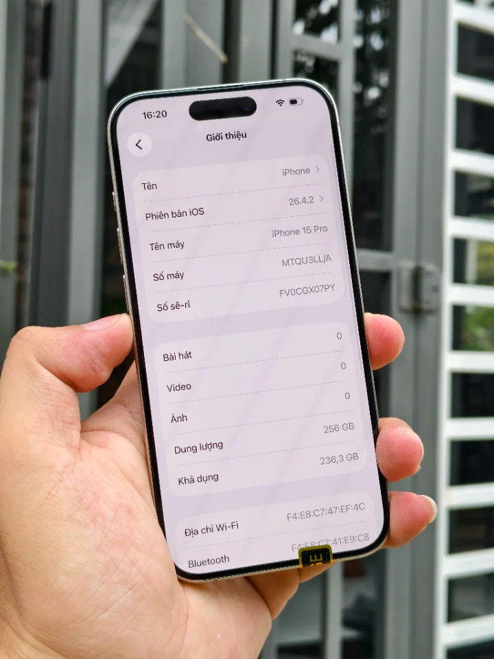Iphone 15 pro 256gb zin keng áp suất