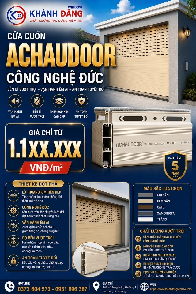 Lắp đặt cửa cuốn nan nhôm khe thoáng giá chi từ 1350k/m2