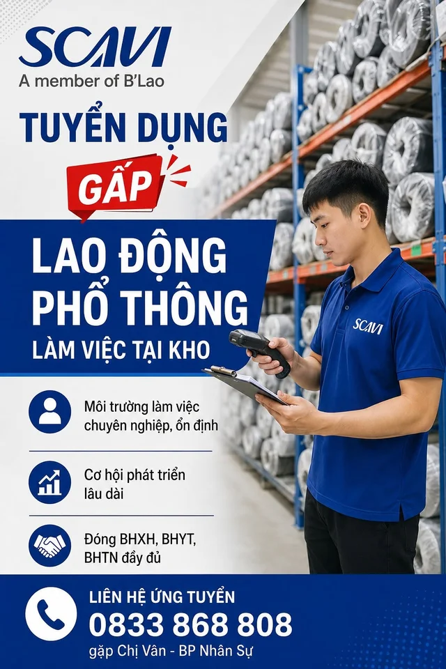 TUYỂN DỤNG LAO ĐỘNG PHỔ THÔNG