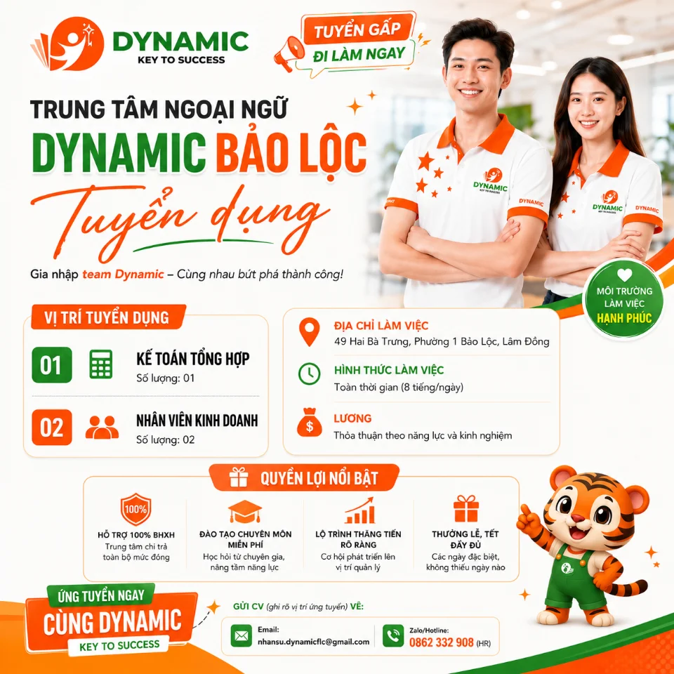 DYNAMIC TUYỂN DỤNG NHIỀU VỊ TRÍ