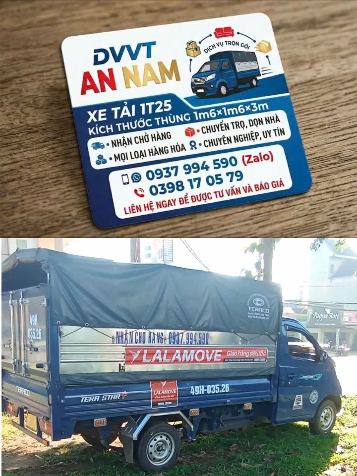 Xe tải 1t25 tại Bảo Lộc, nhận chở hàng trong và ngoài tỉnh