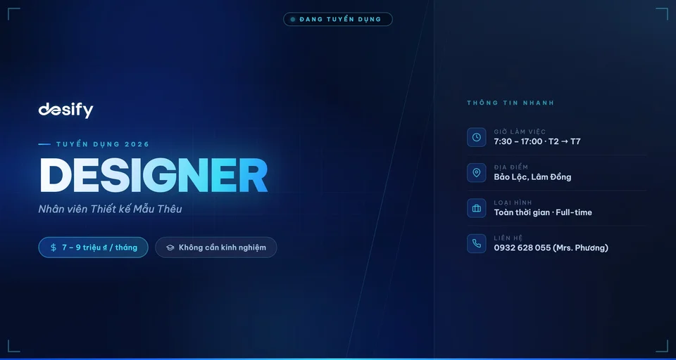 Desify tuyển Designer | Không yêu cầu kinh nghiệm, sẽ được đào tạo