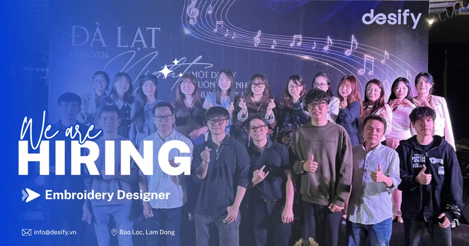 Desify tuyển nhân viên văn phòng (thiết kế/số hoá mẫu thêu) | 7-9 triệu