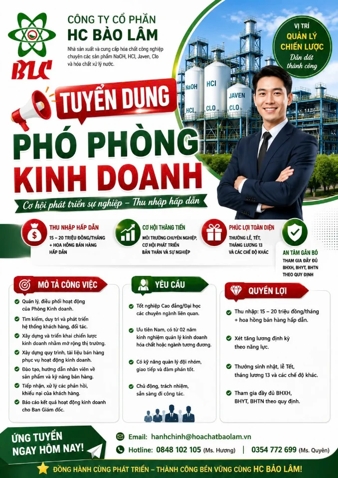 Phó phòng kinh doanh - Công ty Cổ phần HC Bảo Lâm