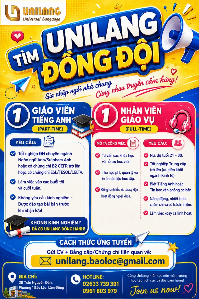 UNILANG TÌM ĐỒNG ĐỘI