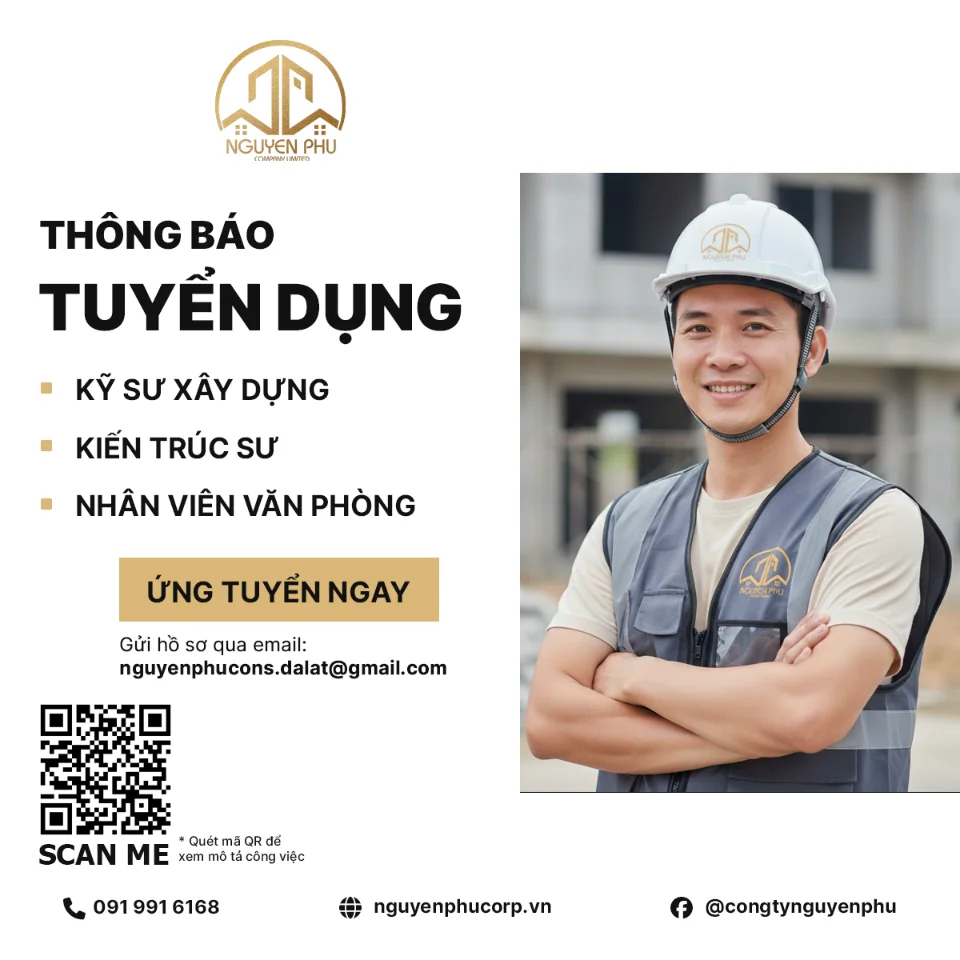 Công ty Nguyên Phú Đà Lạt tuyển dụng nhiều vị trí