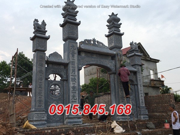 0076 Cổng Bằng Đá Đẹp Nhất Vĩnh Long – Cổng Tam Quan Tứ Trụ