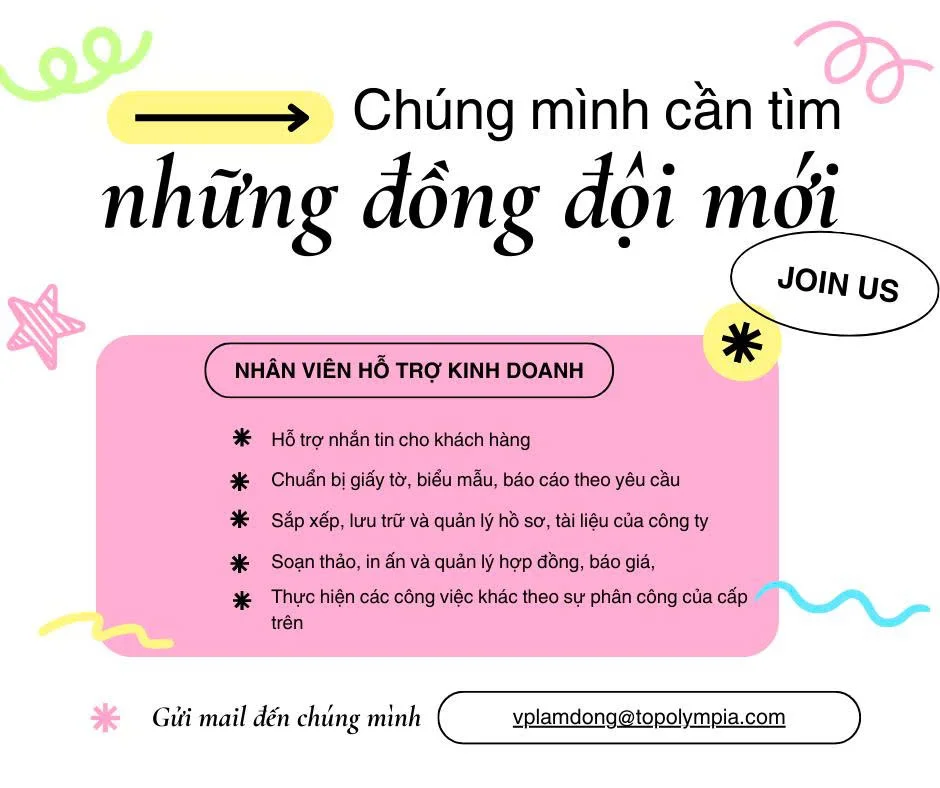 TUYỂN DỤNG – NHÂN VIÊN HÀNH CHÍNH/ ADMIN
