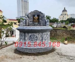 09 Mộ đá tròn thiết kế đơn giản giá rẻ - lăng mộ đá xanh tam cấp.jpg