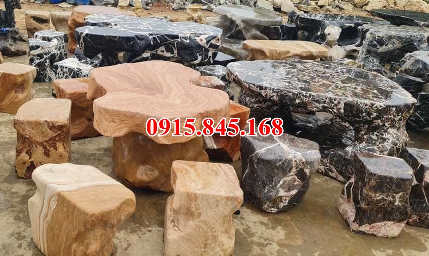 11+ Bộ bàn ghế đá vàng hồng khối tự nhiên bán tp hồ chí minh.jpg